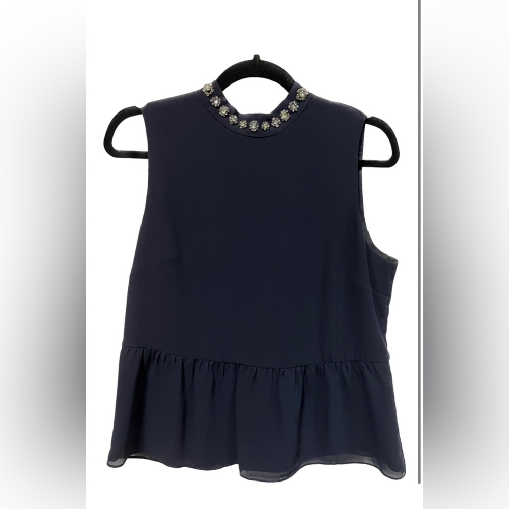 JCrew Peplum Top with Jeweled Accent Size M Pre-worn